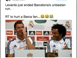Kekalahan atas Levante dan kegagalan jadi invincible membuat Barcelona ditertawakan Cristiano Ronaldo dan Marcelo (ist.)