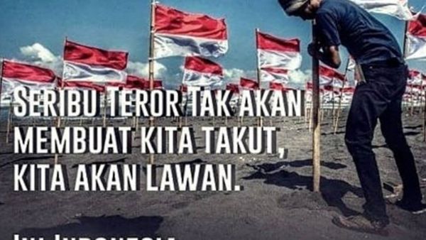 Gambar Pengobar Semangat Lawan Teroris Banjir di Medsos