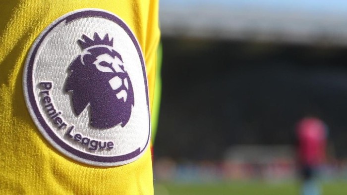 WATFORD, ENGLAND - MAY 05: Detail of the Premier League logo on the shirt of a fan during the Premier League match between Watford and Newcastle United at Vicarage Road on May 5, 2018 in Watford, England. (Photo by Catherine Ivill/Getty Images)