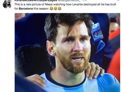 Lionel Messi menangisi kekalahan Barcelona (ist.)