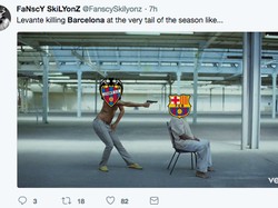 Kekalahan atas Levante terasa menyakitkan. Selain karena lawannya adalah tim papan bawah, hasil ini terjadi jelang musim berakhir dan memupus target invincible (ist.)