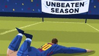 Barcelona tinggal sedikit lagi menuju garis finis La Liga tanpa terkalahkan. Tapi mereka terjegal saat bertamu ke Levante (instagram: @bleacherreport)