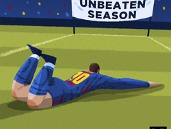 Barcelona tinggal sedikit lagi menuju garis finis La Liga tanpa terkalahkan. Tapi mereka terjegal saat bertamu ke Levante (instagram: @bleacherreport)