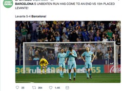 Barcelona, yang sudah memastikan jadi juara La Liga, kalah oleh Levante yang saat ini berada di urutan 15 (ist.)