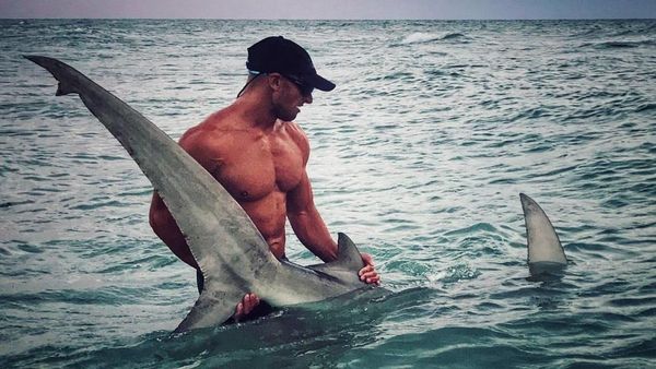 Foto: Kekarnya Pawang Hiu Elliot Sudal, Aquaman di Dunia Nyata