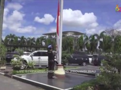 Diserang Teroris, Polda Riau Kibarkan Bendera Setengah Tiang