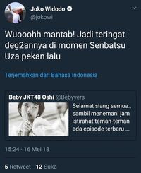 Balas Tweet Fans Beby JKT48, Admin Twitter Jokowi Dipecat