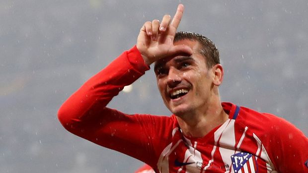 Soccer Football - Europa League Final - Olympique de Marseille vs Atletico Madrid - Groupama Stadium, Lyon, France - May 16, 2018   Atletico Madrid's Antoine Griezmann celebrates scoring their second goal           REUTERS/Gonzalo Fuentes