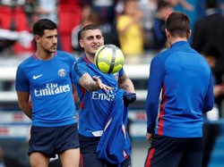 Latihan ini sekaligus menjadi persiapan PSG menghadapi partai terakhir di Ligue 1 yakni menghadapi Caen di Stade Michel dOrnano, Minggu (20/5/2018). (Foto: Benoit Tessier/Reuters)