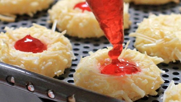 Strawberry Thumbprint Cookies.