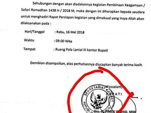 Undangan Rapat Pakai Stempel Setkab, PNS di Mamuju Dinonjobkan Undangan Rapat Pakai Stempel Setkab, PNS di Mamuju Dinonjobkan