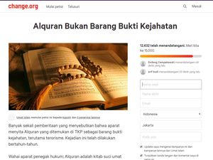 Ramai Petisi Alquran Bukan Barang Bukti Kejahatan
