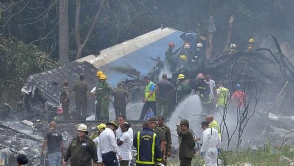 Penampakan Pesawat yang Jatuh di Havana dan Bawa 104 Penumpang