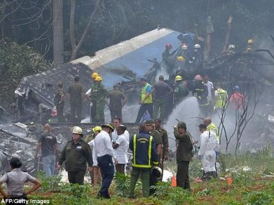 Penampakan Pesawat yang Jatuh di Havana dan Bawa 104 Penumpang