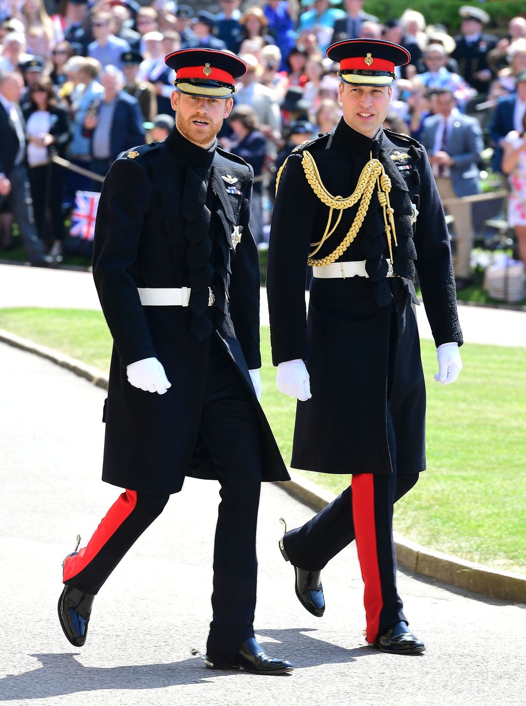Prince Harry and The Duke of Cambridge arrive at St George's Chapel at Windsor Castle for the wedding of Meghan Markle and Prince Harry in Windsor, Britain, May 19, 2018. Ian West/Pool via REUTERS