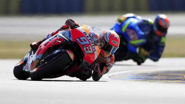 Marc Marquez tidak meraih poin di MotoGP Italia 2018.