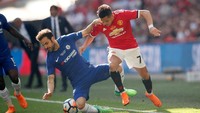 Menyusul absennya Romelu Lukaku, Alexis Sanchez dipasang bareng Marcus Rashford di lini depan. (David Klein/Reuters)