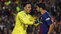 Di posisi ke-13 ada kiper Real Madrid Keylor Navas yang juga punya tujuh clean sheet dan 27 penampilan. Performa kurang oke Madrid musim ini juga dipengaruhi menurunnya Navas di bawah mistar. (Alex Caparros/Getty Images)