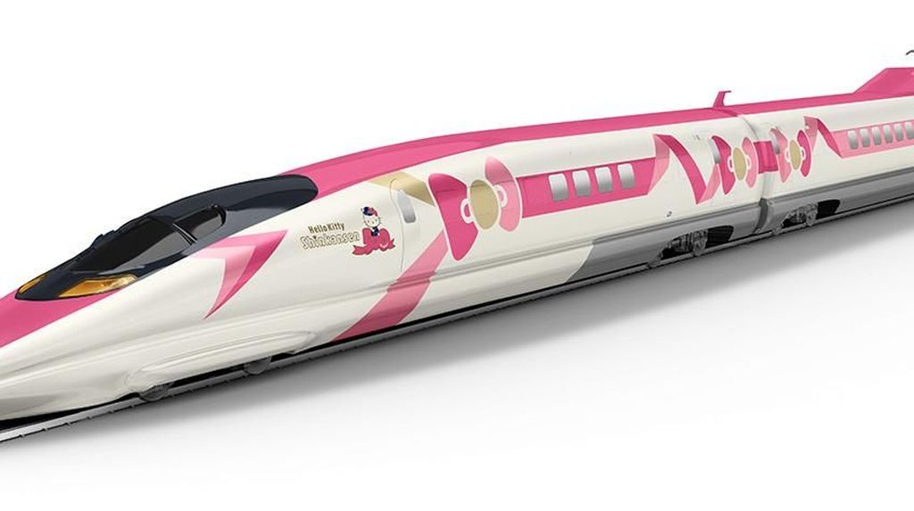 Foto: Kereta Shinkansen Bertema Hello Kitty, Gemas Banget!
