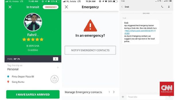 Menjajal Tombol Darurat Grab, 'SOS' dalam Kondisi Bahaya