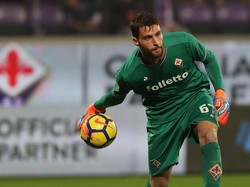 4. Marco Sportiello. Kiper Fiorentina itu bikin 15 clean sheet dalam 37 kali penampilan atau punya persentase 40,5%. Sportiello kebobolan 38 kali atau satu gol per 84 menit. Foto: Gabriele Maltinti/Getty Images