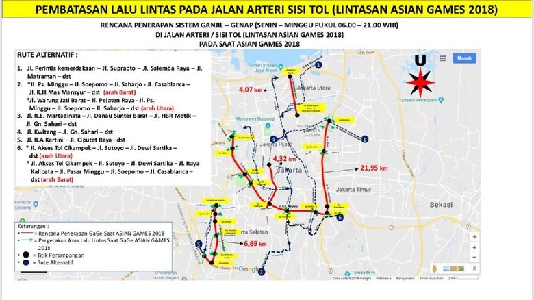  Jelang Asian Games, Ganjil-Genap akan Diperluas di 4 Titik Ini