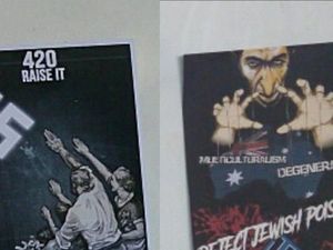 Sinagog di Adelaide Ditempeli Poster Nazi Sinagog di Adelaide Ditempeli Poster Nazi