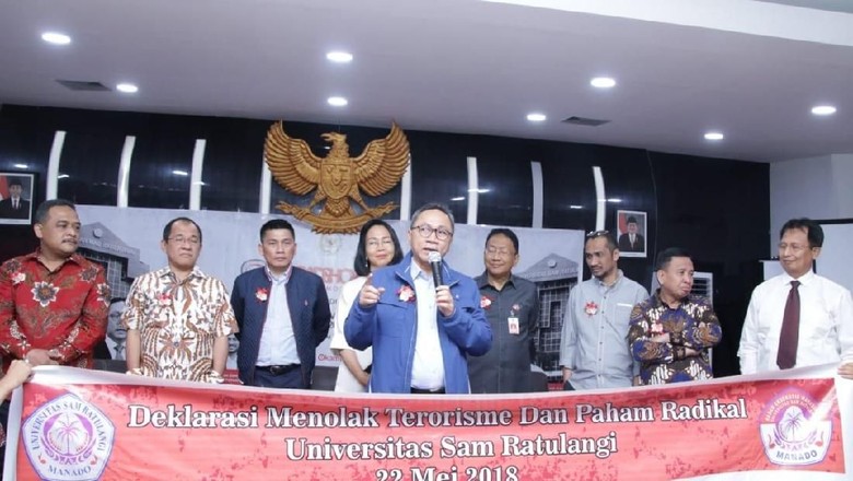 Di Manado, Zukifli Hasan Pimpin Deklarasi Tolak Terorisme