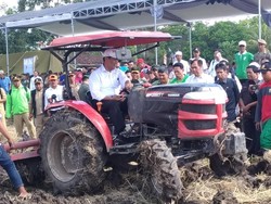 Ngabuburit, Mentan Bajak Sawah Pakai Traktor di Bondowoso