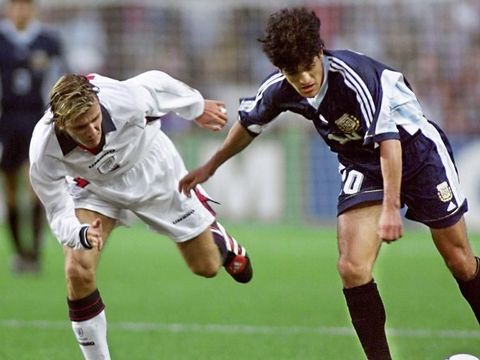 Duel David Beckham dengan Ariel Ortega di Piala Dunia 1998