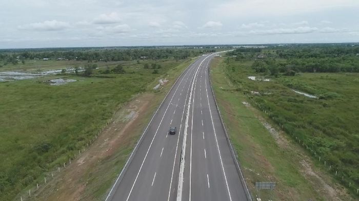 Tol Palembang Indralaya 7 km jalur operasional di seksi Palembang ke Pemulutan. Foto: Dok. PT Hutama Karya