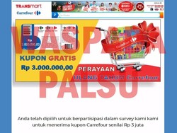 Waspada! Hoax Survei Berhadiah Mengatasnamakan Transmart Carrefour