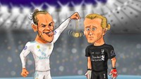 Efeknya, Liverpool dikalahkan Real Madrid di final Liga Champions 2018 dan meme pun bermunculan. Salah satu meme menyebut Gareth Bale seperti sedang menghipnotis Loris Karius. (Foto: Internet)