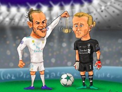 Efeknya, Liverpool dikalahkan Real Madrid di final Liga Champions 2018 dan meme pun bermunculan. Salah satu meme menyebut Gareth Bale seperti sedang menghipnotis Loris Karius. (Foto: Internet)