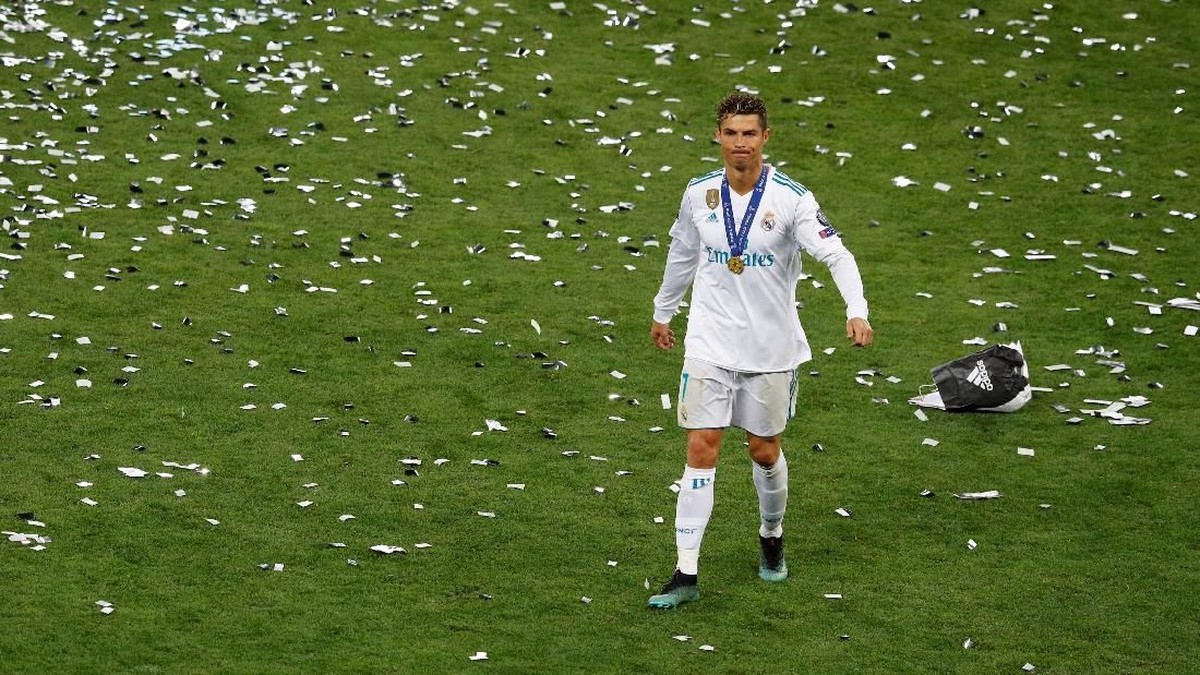 Cristiano Ronaldo saat merayakan kesukesan merayakan gelar juata Liga Champions 2018. (Foto: Phil Noble/Reuters)
