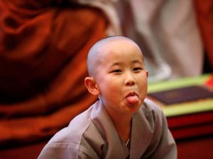 Foto: Gemesnya Aksi Biksu Cilik di Korsel Jelang Waisak