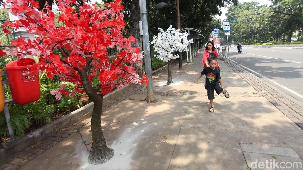 Hiasan Pohon Lampu Percantik Jalan Thamrin Hiasan Pohon Lampu Percantik Jalan Thamrin