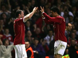 Depan = Wayne Rooney, main bareng Ronaldo di 206 laga. Foto: Alex Livesey/Getty Images