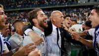 21 Mei 2017. Zidane menunjuk momen ini sebagai salah satu yang utama dalam karier melatihnya: hari ketika Real Madrid menjuarai La Liga. (Foto: Gonzalo Arroyo Moreno/Getty Images)