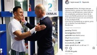 Para pemain Madrid memakai akun media sosial mereka untuk mengucapkan salam perpisahan kepada Zidane. Inilah salam perpisahan dari Keylor Navas. Foto: Instagram