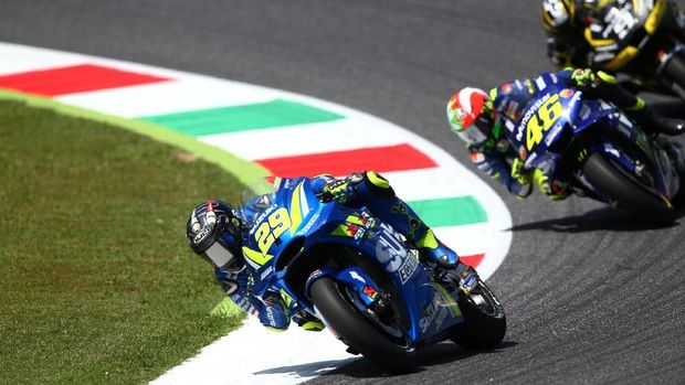 Valentino Rossi bekerja keras untuk finis ketiga di MotoGP Italia 2018.