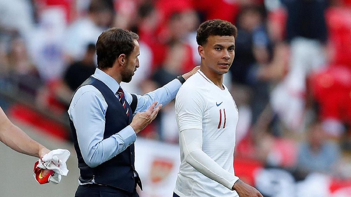 Dele Alli saat membela Inggris menghadapi Nigeria di laga uji coba, Sabtu (2/6/2018). (Foto: John Sibley/Reuters)