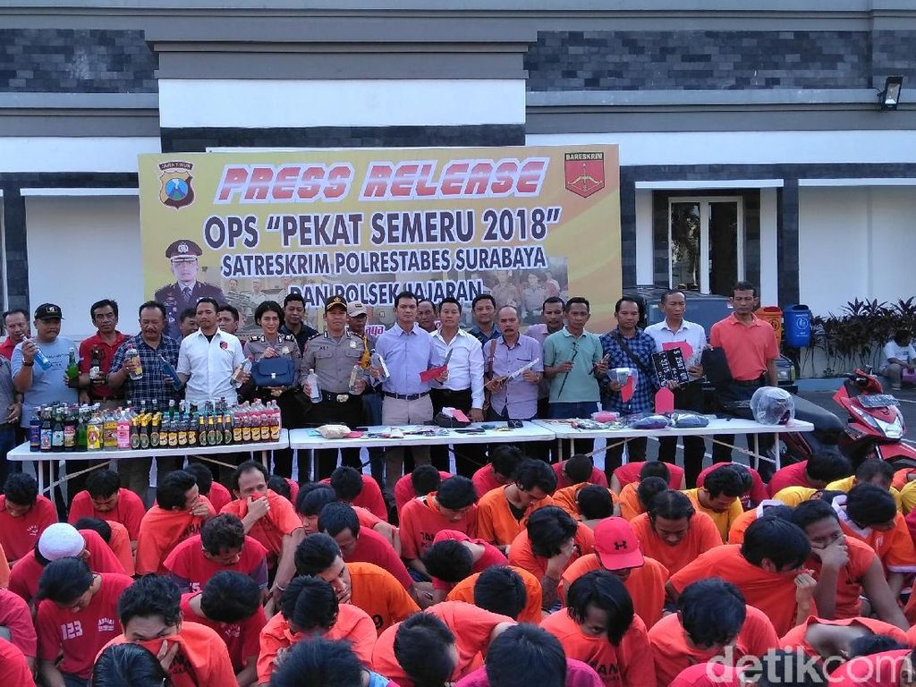 Operasi Pekat, Polisi Amankan 2.948 Tersangka di Surabaya Operasi Pekat, Polisi Amankan 2.948 Tersangka di Surabaya