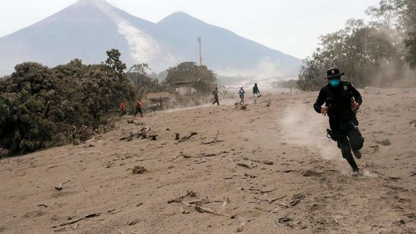 Potret Perjuangan Tim SAR Evakuasi Korban Erupsi Gunung Fuego