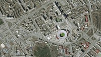 Ekaterinburg Arena. Stadion di Kaliningrad yang berkapasitas 45 ribu kursi ini akan menggelar empat pertandingan Piala Dunia 2018; seluruhnya di fase grup. (Pleiades/CNES 2018/Distribution Airbus DS/Handout via Reuters)