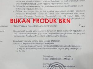 Awas! Surat Palsu Pengangkatan CPNS Kembali Beredar