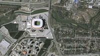 Mordovia Arena. Stadion di Saransk yang berkapasitas 45 ribu kursi ini akan menggelar empat pertandingan Piala Dunia 2018; seluruhnya di fase grup. (Pleiades/CNES 2018/Distribution Airbus DS/Handout via Reuters)