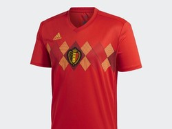Grup G Piala Dunia 2018 diisi Belgia, Inggris, Tunisia, dan Panama. Berikut adalah jersey Belgia yang berwarna merah dengan motif kotak-kotak di bagian dada. (Foto: internet)