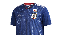 Dan terakhir adalah jersey Jepang yang berwarna biru dengan totol putih. Di dadanya tersemat logo negara dan federasi, yang menambah kesan ksatria pada jersey tersebut. (Foto: internet)
