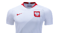 Dan Grup H diisi Polandia, Senegal, Kolombia, dan Jepang. Berikut tampilan jersey Polandia yang berwarna putih dan logo federasi dan sponsor yang berwarna merah. (Foto: internet)